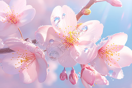 樱花盛开的公园背景图片