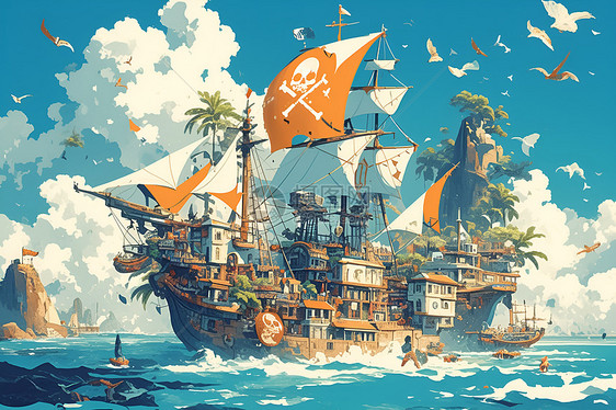 海盗船征服海洋图片