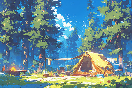 露营的场景背景图片