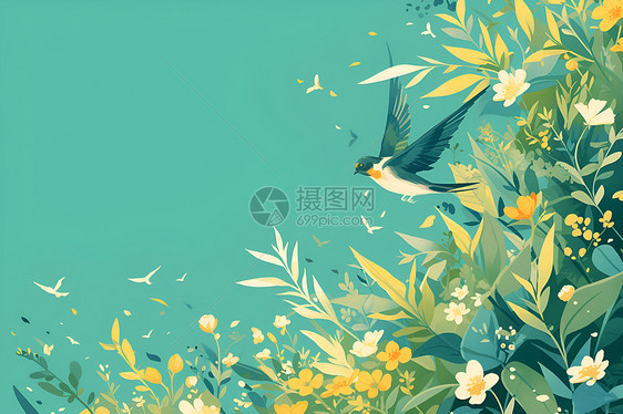 春天的鸟语花香图片