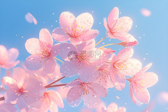 盛开的粉樱图片