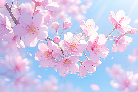 粉色的樱花背景图片