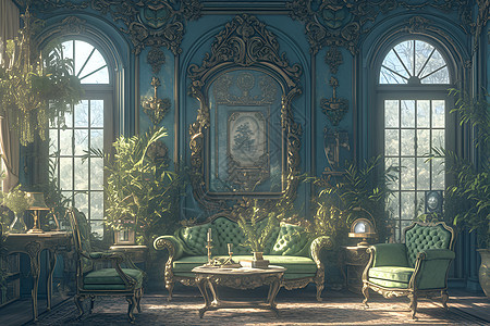 复古风的客厅图片