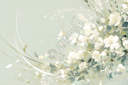 白色的花卉背景图片