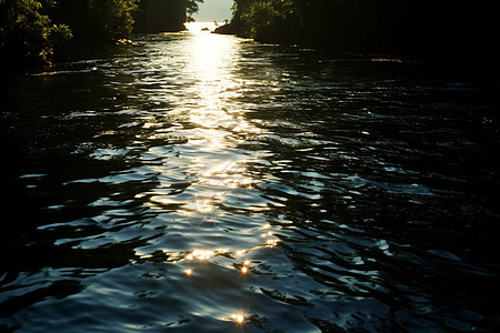 阳光下的河流图片