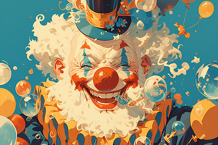 欢乐狂欢的彩色小丑图片