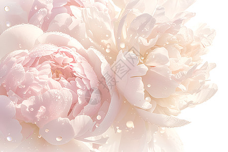 牡丹花海花海中的粉色牡丹插画