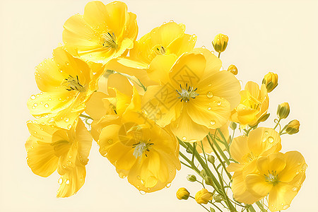 春日黄花盛开背景图片