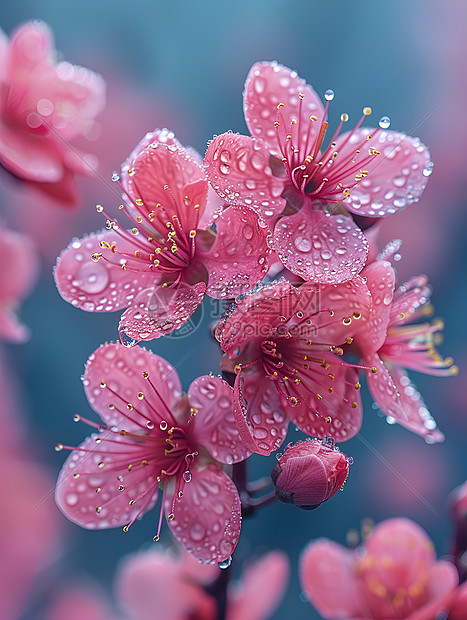 粉色花朵的极佳细节图片