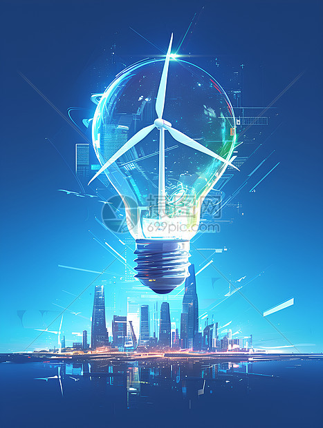 未来的可持续能源灯泡图片