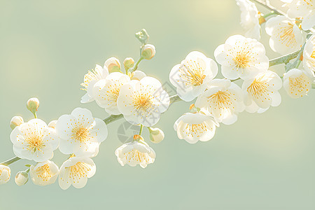 绽放的漂亮白梅花图片
