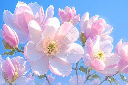 粉色玉兰花图片