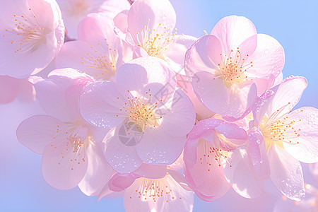 婀娜多姿的粉色花朵图片
