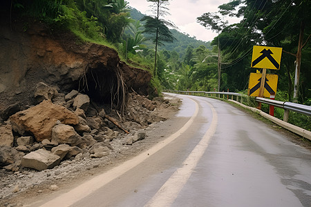 山坡上的道路图片