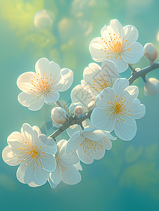 绽放的白色梅花图片