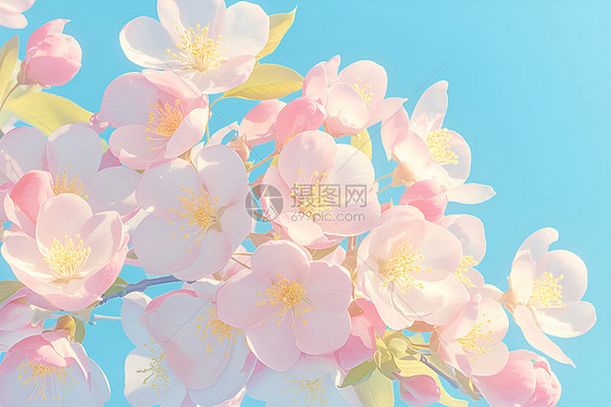 春日的粉红色花朵图片