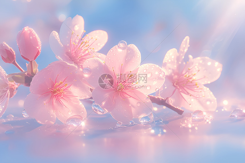 春天花开粉色桃花图片