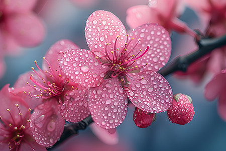 春日美丽粉红樱花高清图片