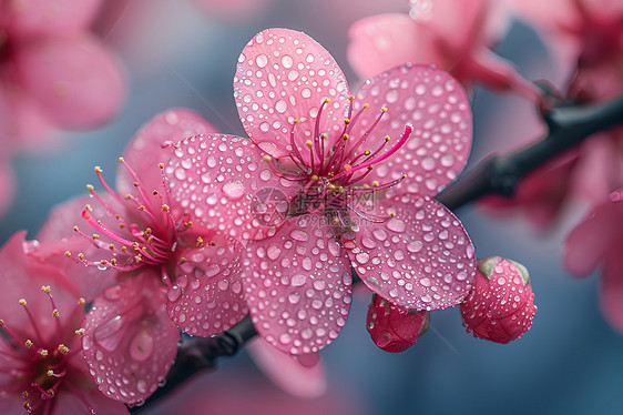 春日美丽粉红樱花图片