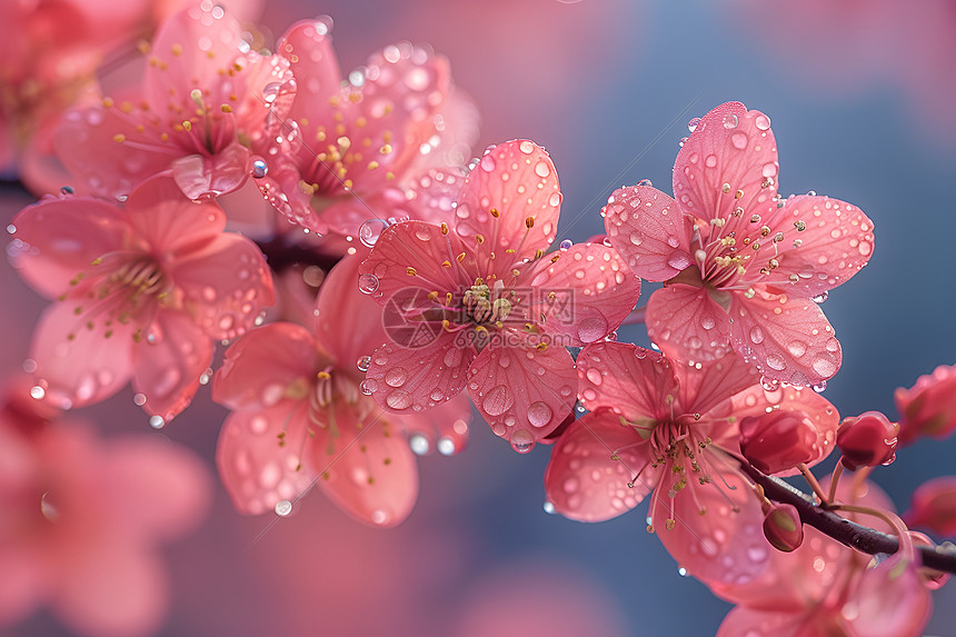 粉色樱花绽放图片