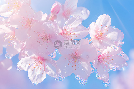 春日公园中粉色樱花盛开图片