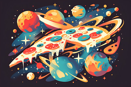 太空中的比萨图片