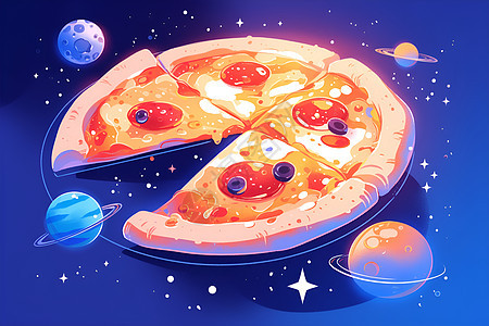 宇宙中的披萨图片