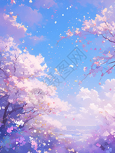 魔幻美丽的花树背景图片