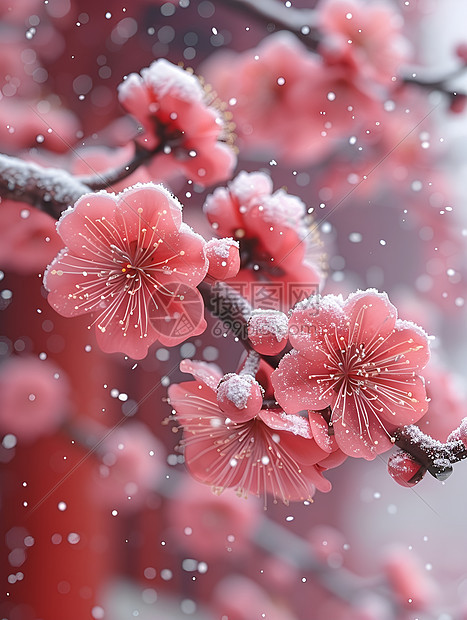 枝干上的梅花图片