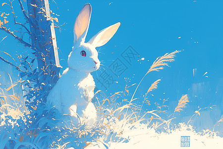 可爱的白兔图片