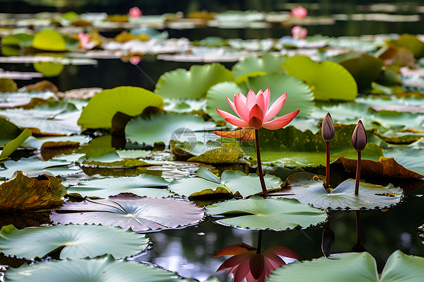 湖中的莲花图片