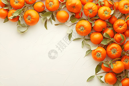 甜美轻盈的柿子背景图片