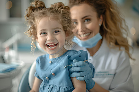 快乐女孩和牙医图片