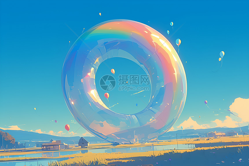 梦幻彩色气球图片