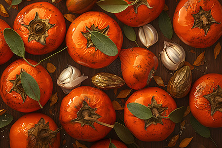 美食艺术中的柿子图片