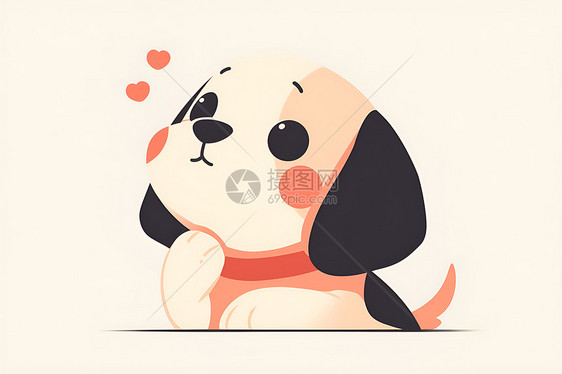 忠诚的狗狗插画图片