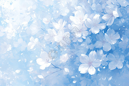 阳光里的洁白花朵背景图片