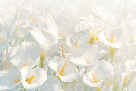 梦幻的白色花朵图片
