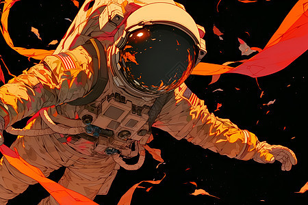 太空里的宇航员背景图片