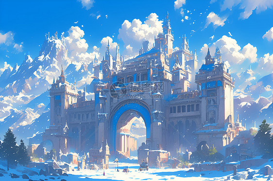 雪地上的城堡图片