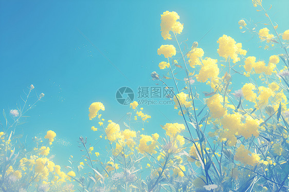 盛开的黄色花朵图片