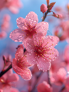 粉色美丽的桃花背景图片