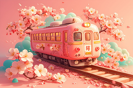 可爱的粉色火车图片