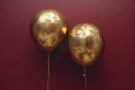 金色的漂浮气球图片