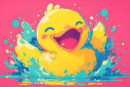 鲜艳的黄色小鸭子背景图片