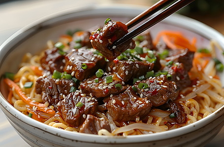 牛肉面条健康的食物牛肉面背景