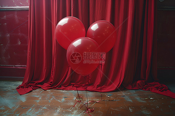 房间内的漂浮气球图片