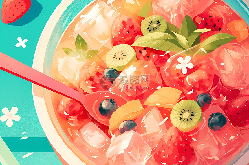 可口冰爽的水果饮品图片