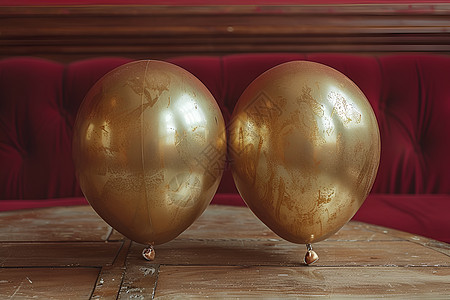 金色漂浮物简约的圆形气球背景