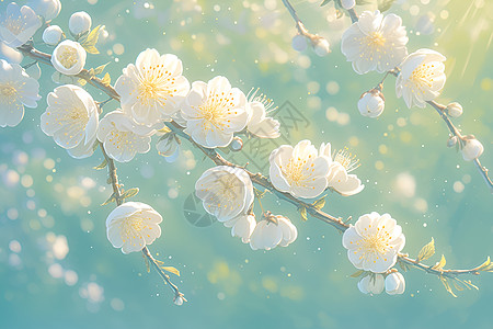 枝头的白梅花图片